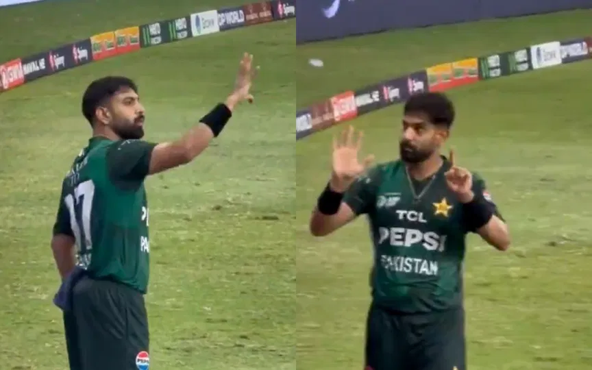 Haris Rauf mocks Indian fans [Source: @jod_insane/X.com]